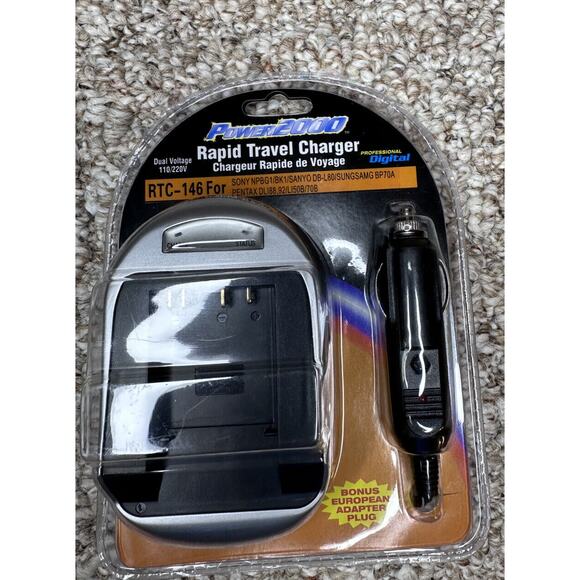 Power2000 RAPID TRAVEL CHARGER RTC-146 for SONY, SANYO, PENTAX, OLYMPUS, SAMSUNG - Picture 2 of 3